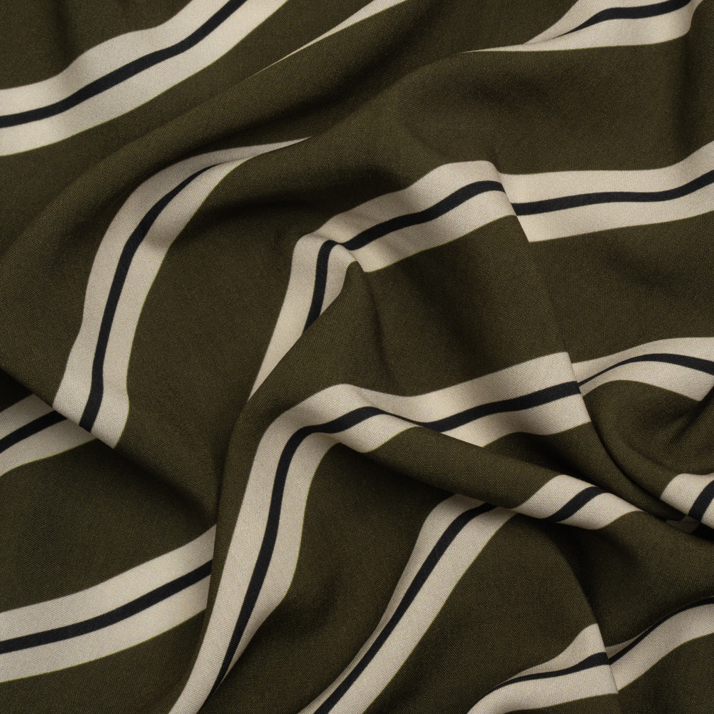 Mood Exclusive Olive Stripe Down Viscose Woven - Joann Fabrics