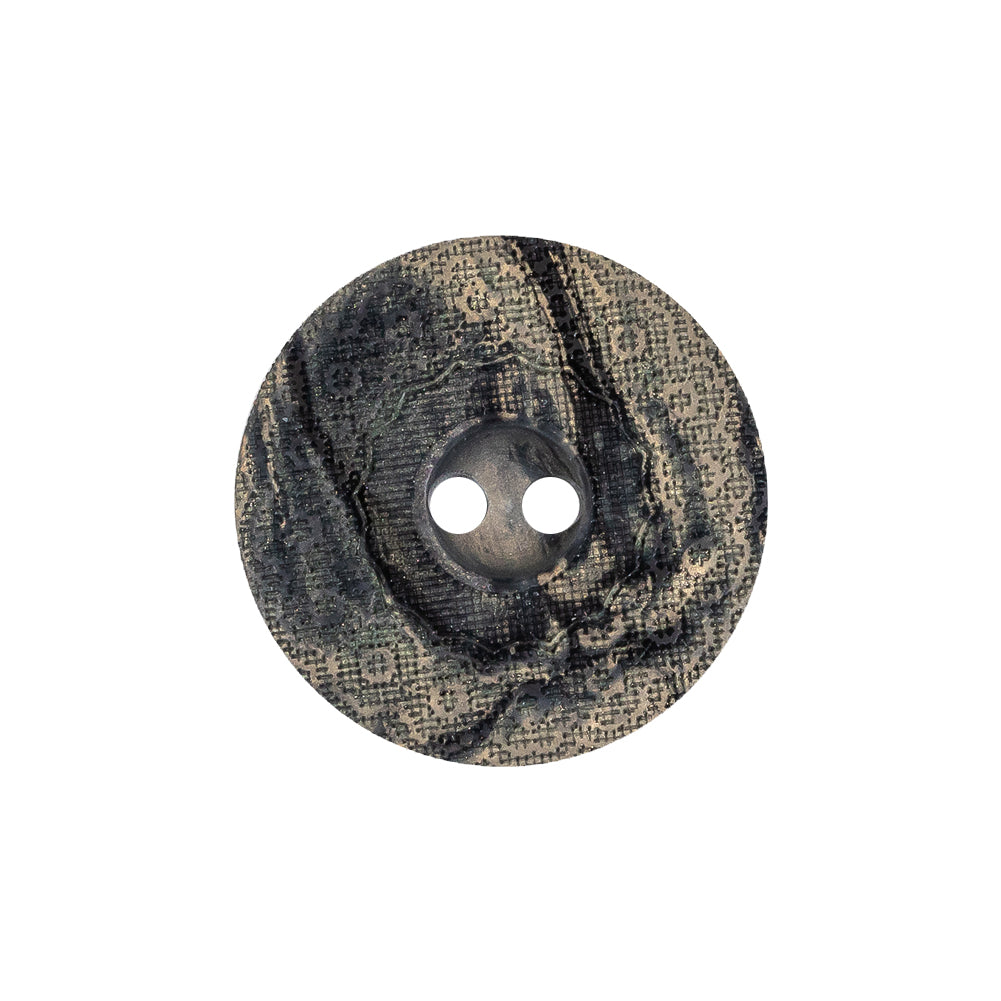 Italian Meteorite and Gold Swirled Lacy Textured Wide Rim 2-Hole Plastic Button - 36L/23mm - Joann Fabrics