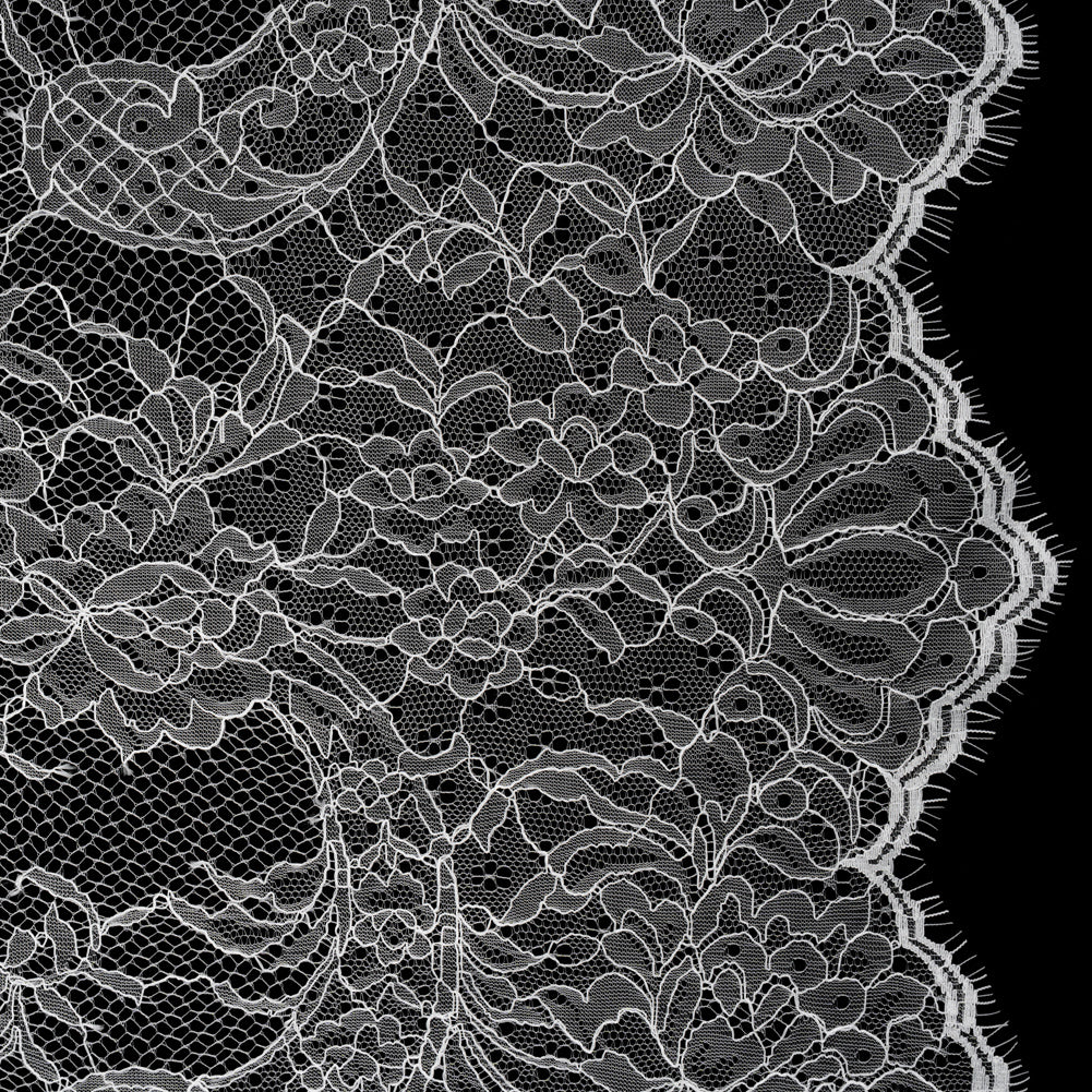 Delicate Chantilly Lace with Finished Edges - White Floral and Swirls - Joann Fabrics