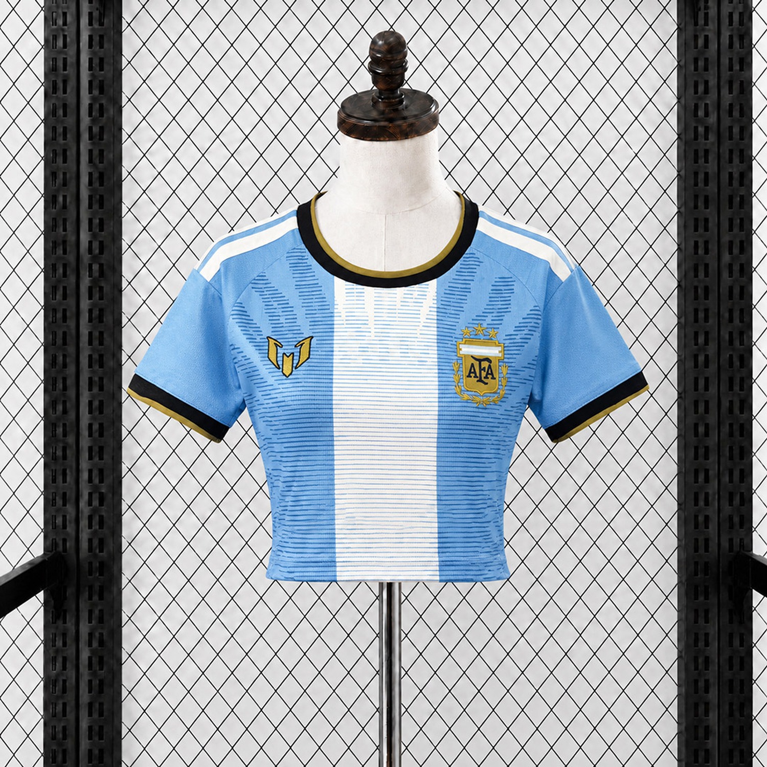 Women's Argentina 2026 MESSI Tribute Blus Cropped Jersey - Fans Version - UnitedFutballJersey