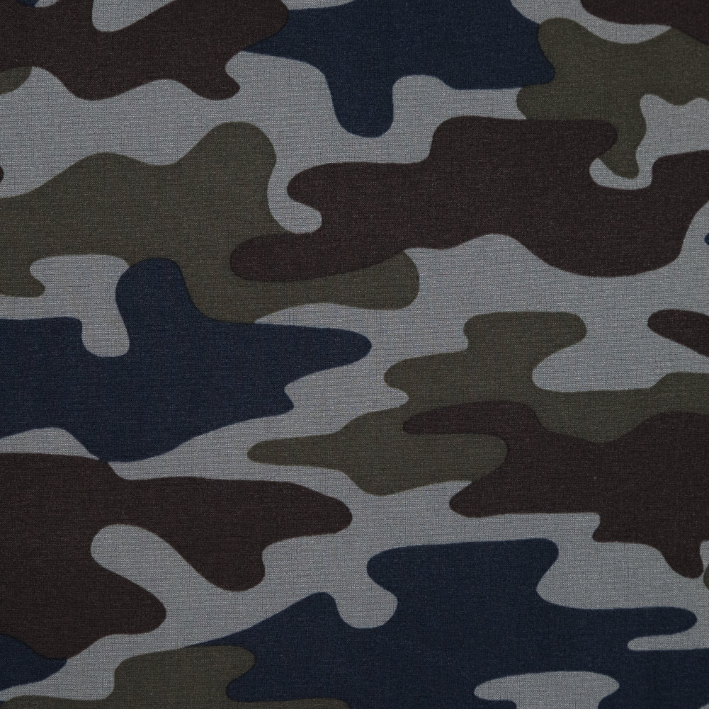 Waxy Camouflage Printed Stretch Polyester Shirting - Joann Fabrics