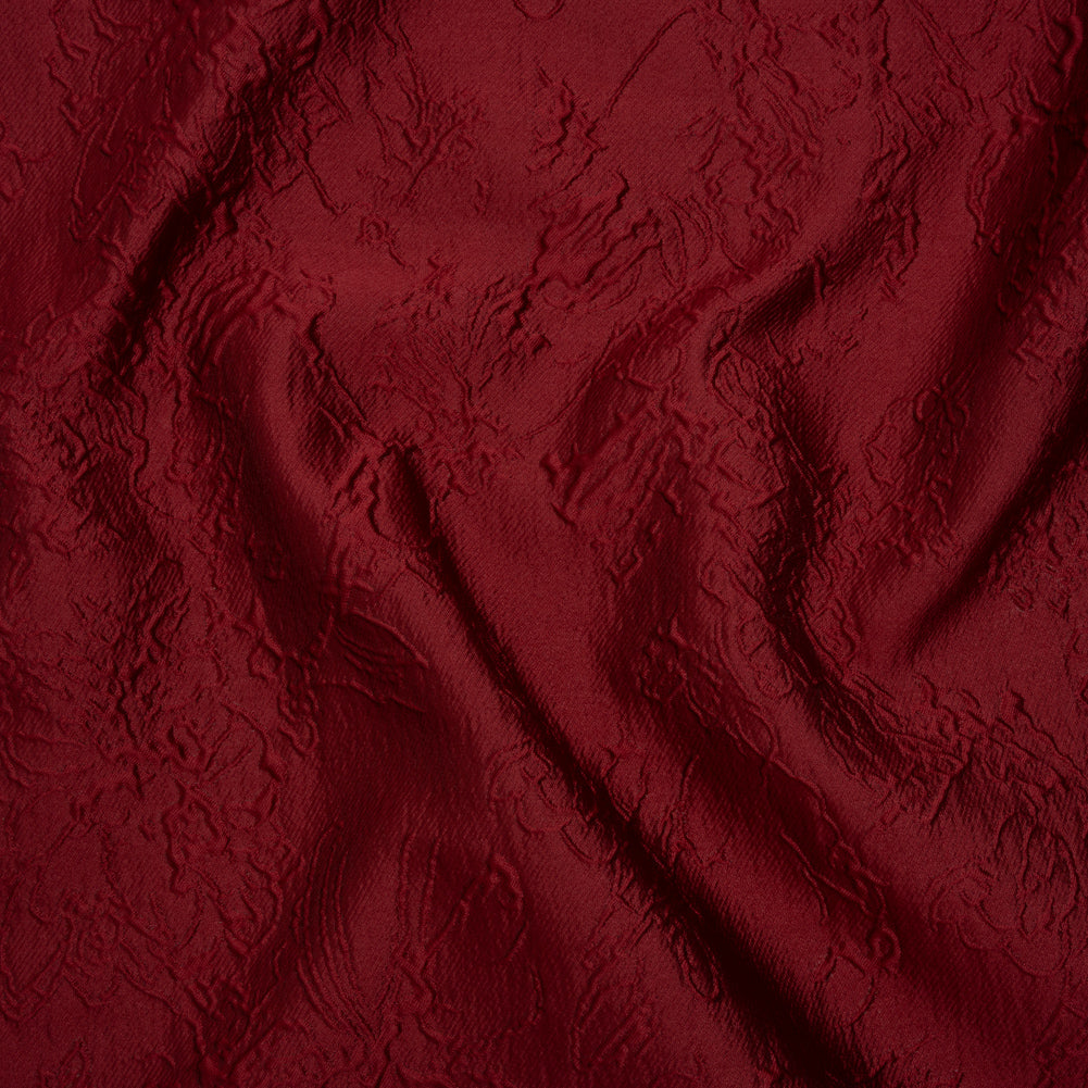Polyester Brocade - Monochrome Wine Red Floral Drawings - Joann Fabrics