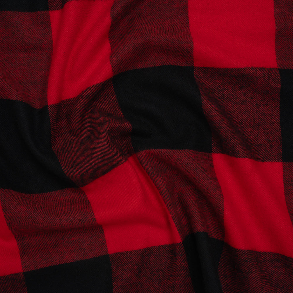 Lightweight Cotton Flannel - Red and Black Big Buffalo Check - Deadstock - Joann Fabrics