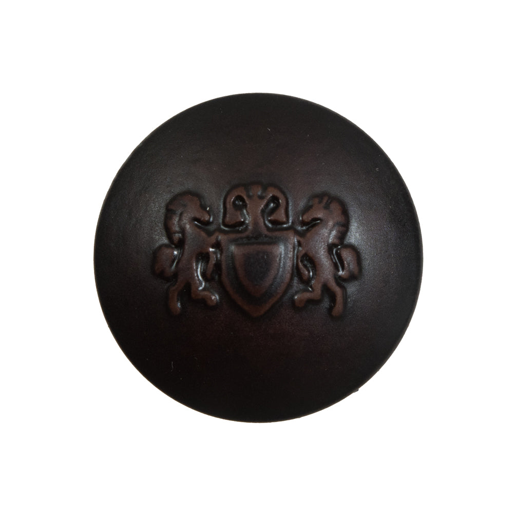 Brown Plastic Button with Emblem - 40L/25.5mm - Joann Fabrics