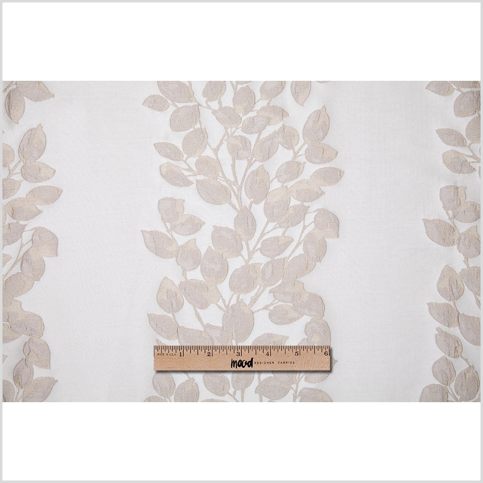 Ivory Columns of Leaves Brocade - Joann Fabrics