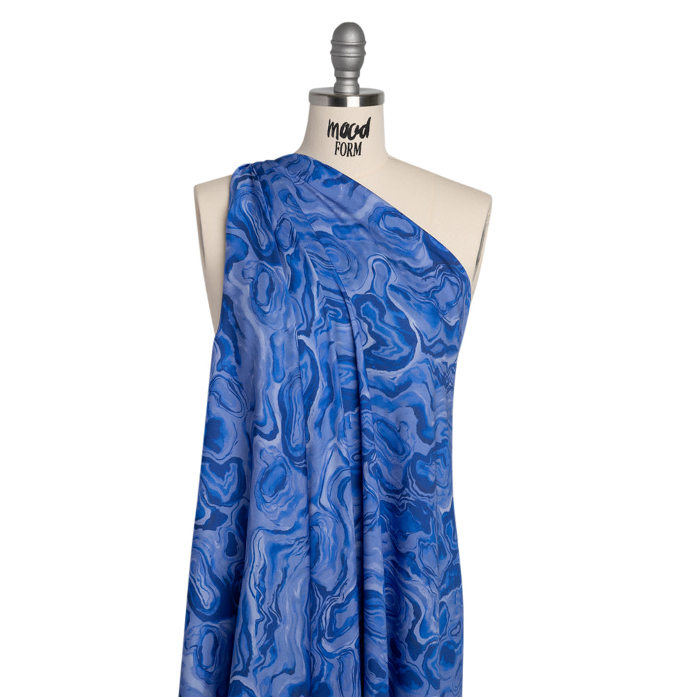 Rayon Challis - Blue Abstract - Skyscape Print - Mood Exclusive Chariot Collection - Joann Fabrics