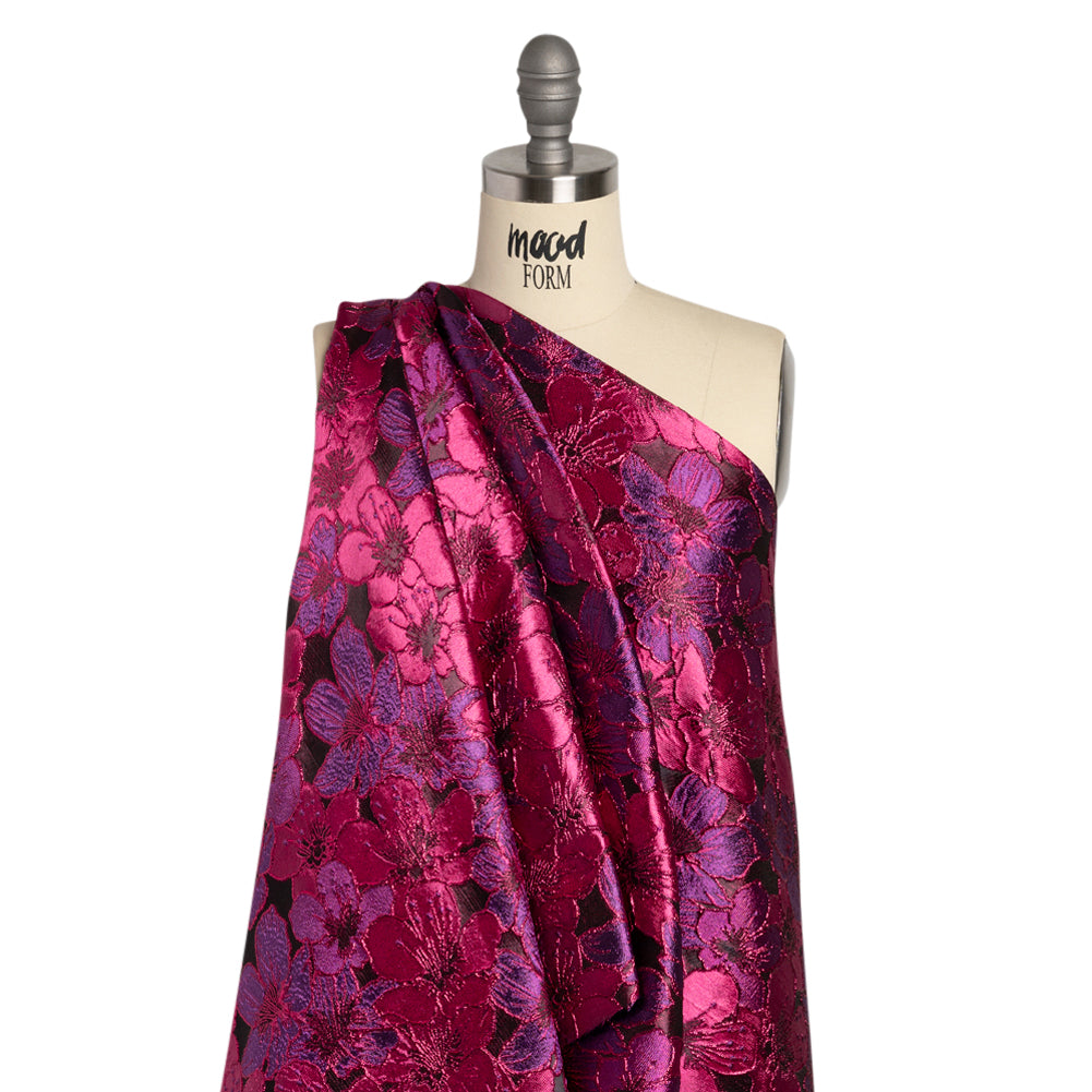 Metallic Hot Pink and Purple Floral Frolic Luxury Brocade - Joann Fabrics
