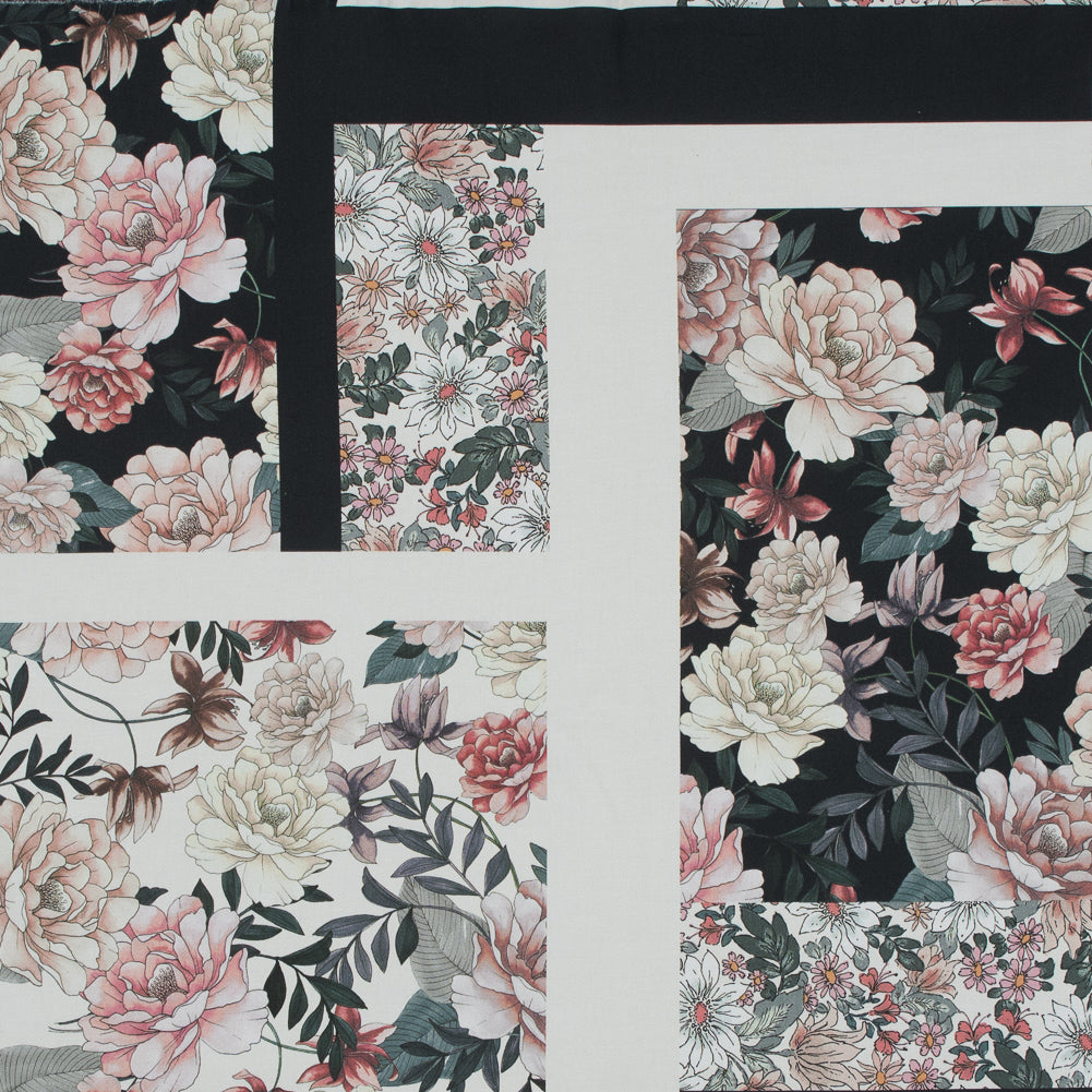 Mood Exclusive La Vie en Rose Black Stretch Cotton Sateen - Joann Fabrics