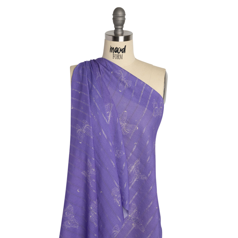 Mood Exclusive Lavender Sky Sanctuary Metallic Pinstriped Viscose Dobby - Joann Fabrics