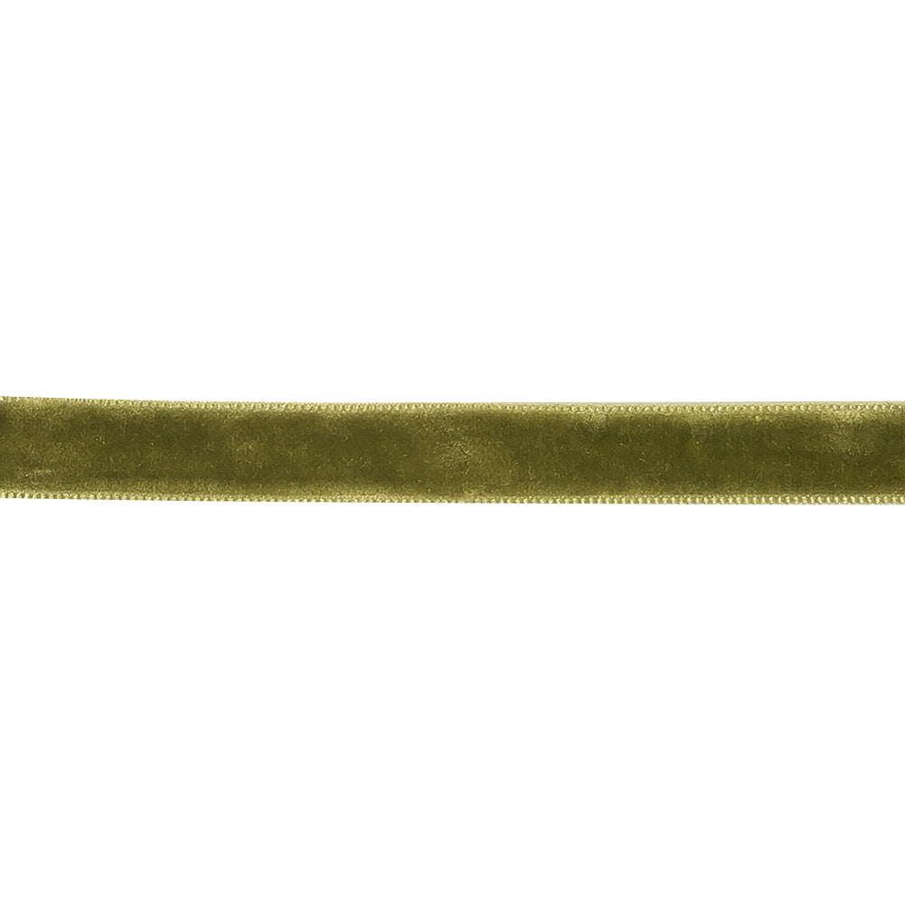 Sage Green Single Face Velvet Ribbon - 0.375