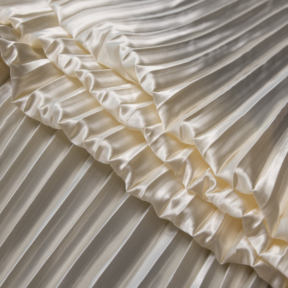 Pleated Stretch Satin - Cream - Andreas Collection - Joann Fabrics