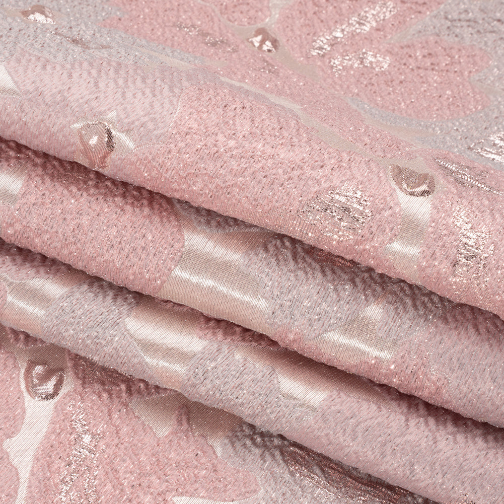 Metallic Rose Gold and Baby Pink Floating Blossoms Luxury Brocade - Joann Fabrics