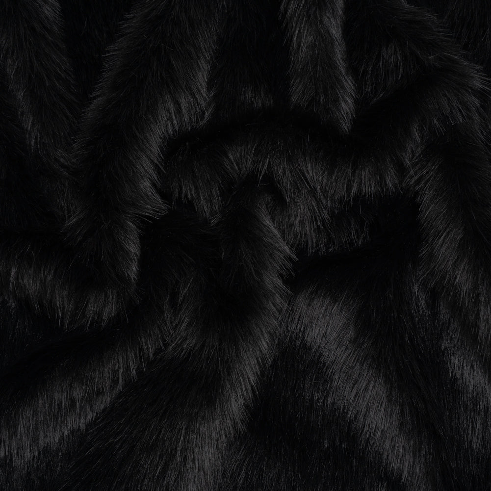 Long Pile Recycled Polyester Faux Fur - Black - Joann Fabrics