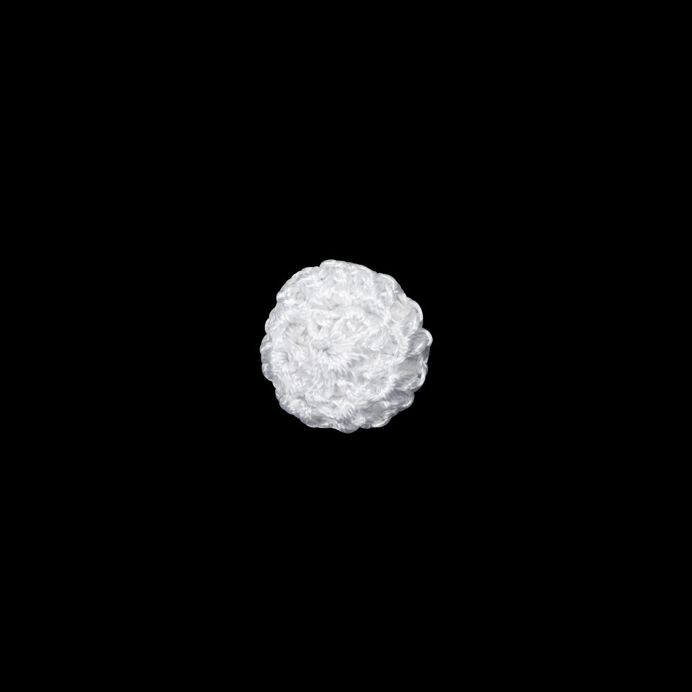 Optic White Crochet Fabric Covered Shank Back Button - 16L/10mm - Joann Fabrics