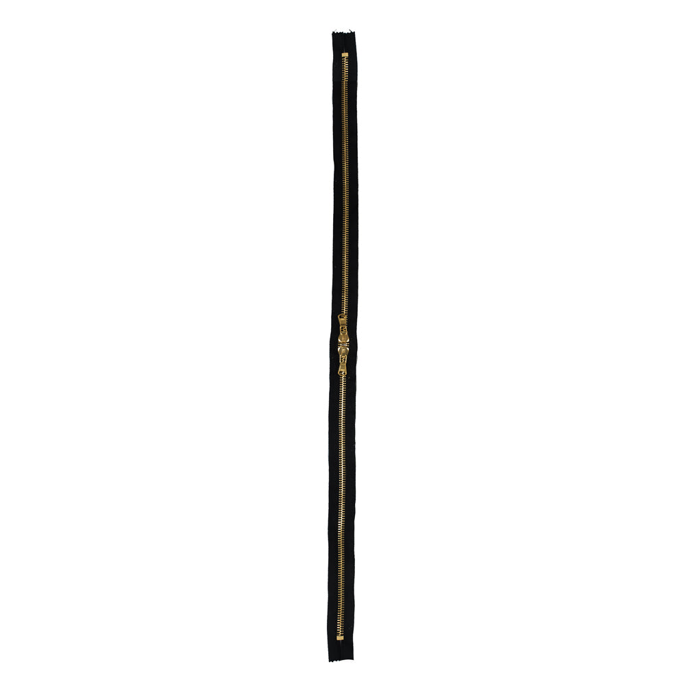 Lampo 2 Way Black and Gold Closed Ended Metal Zipper - 31
