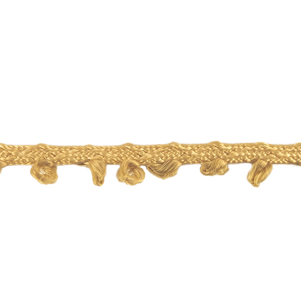 Tan Picot Edged Cotton Blend Braided Trim - 0.1875