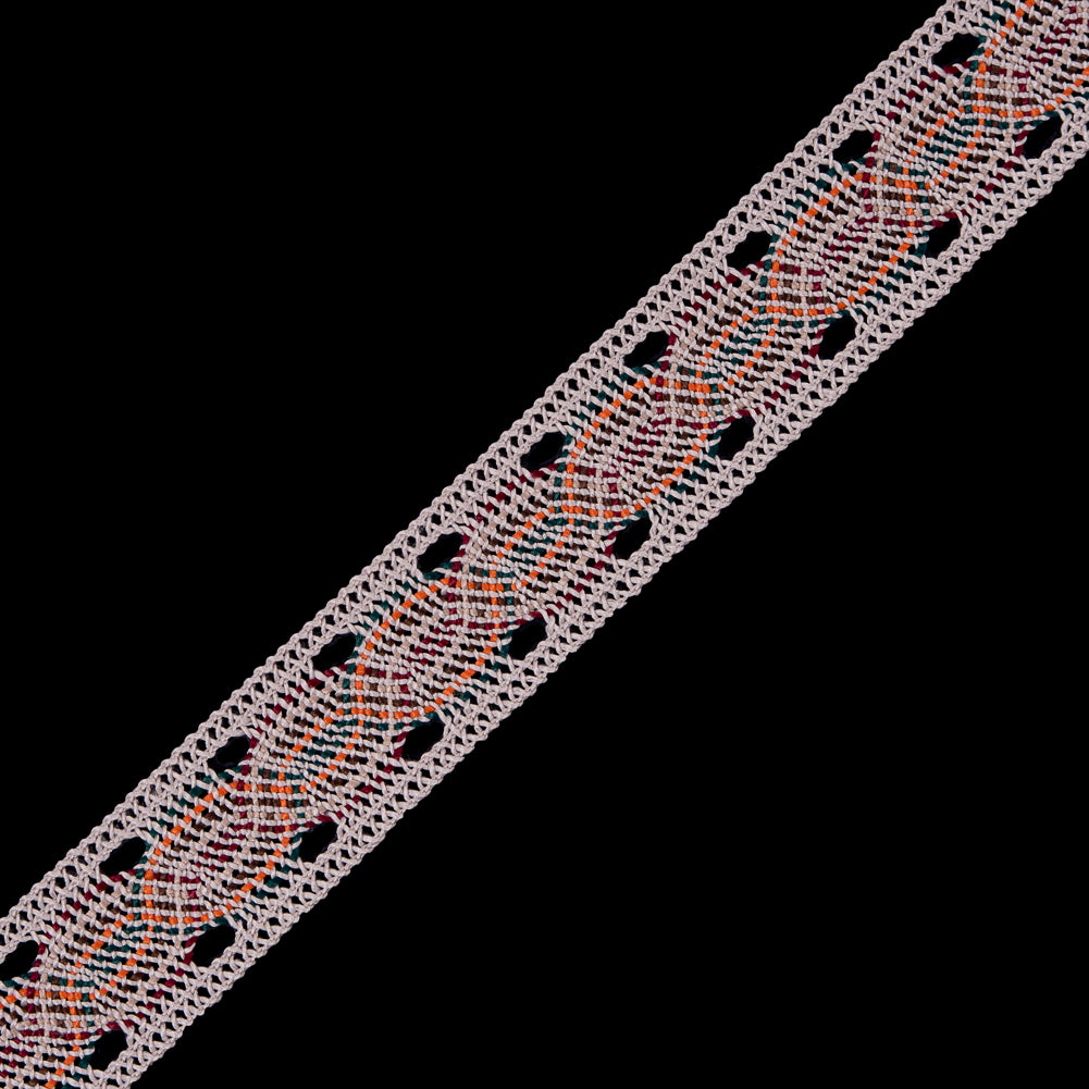 Beige Multicolor Crochet Trim - 1.25