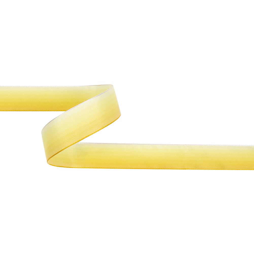 Daffodil and White Ombre Wire Edged Ribbon - 0.875