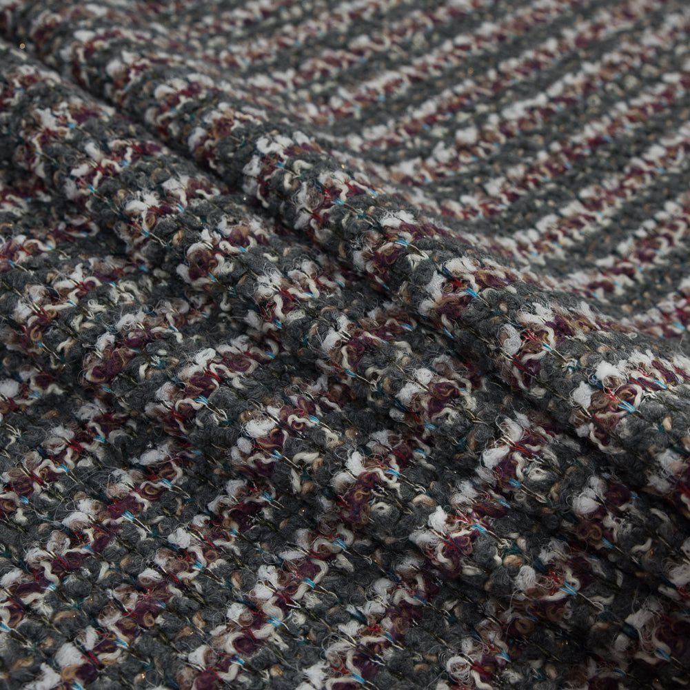 Italian Green, Gray and Oxblood Striped Wool Knit - Joann Fabrics