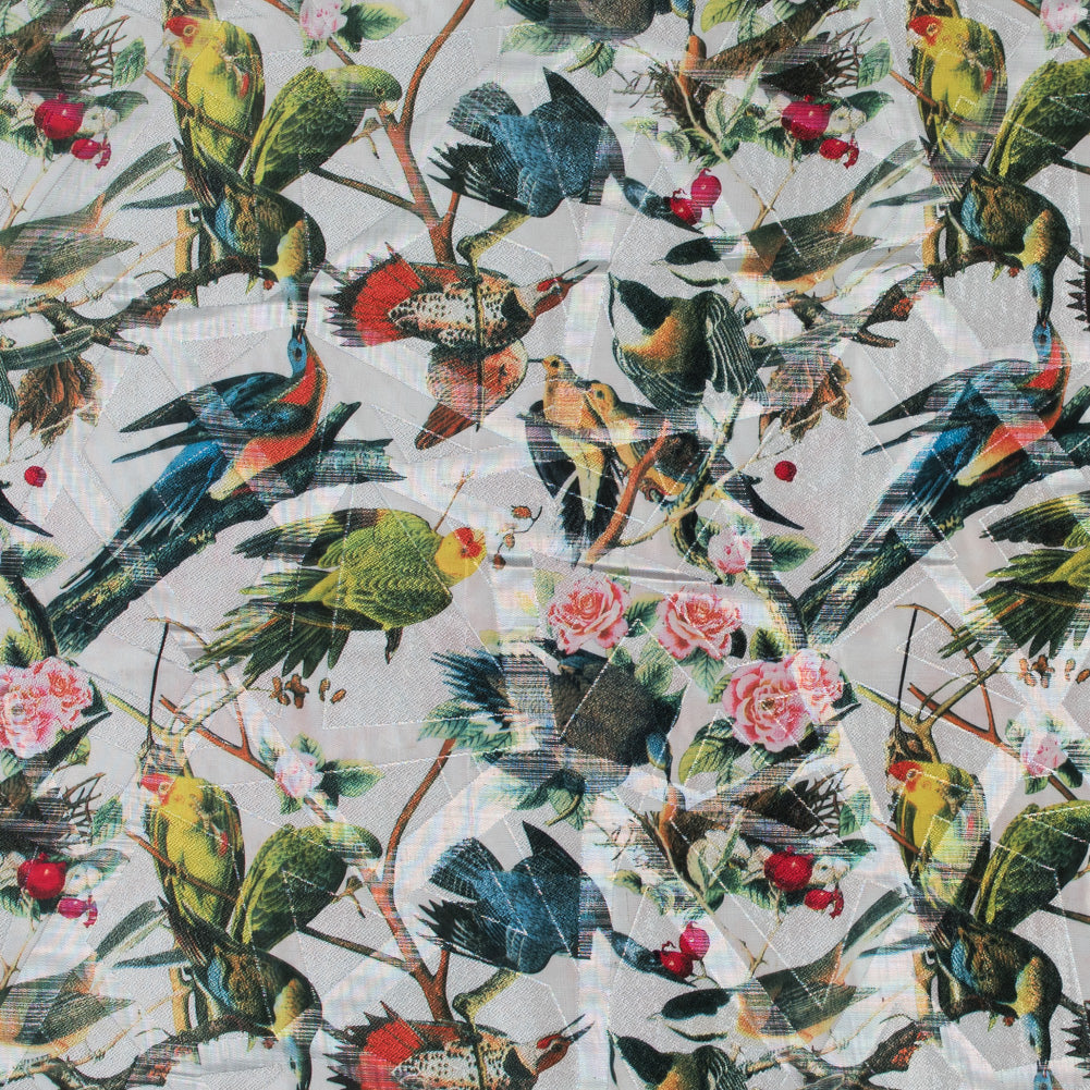 White Parakeet Printed Polyester Jacquard - Joann Fabrics