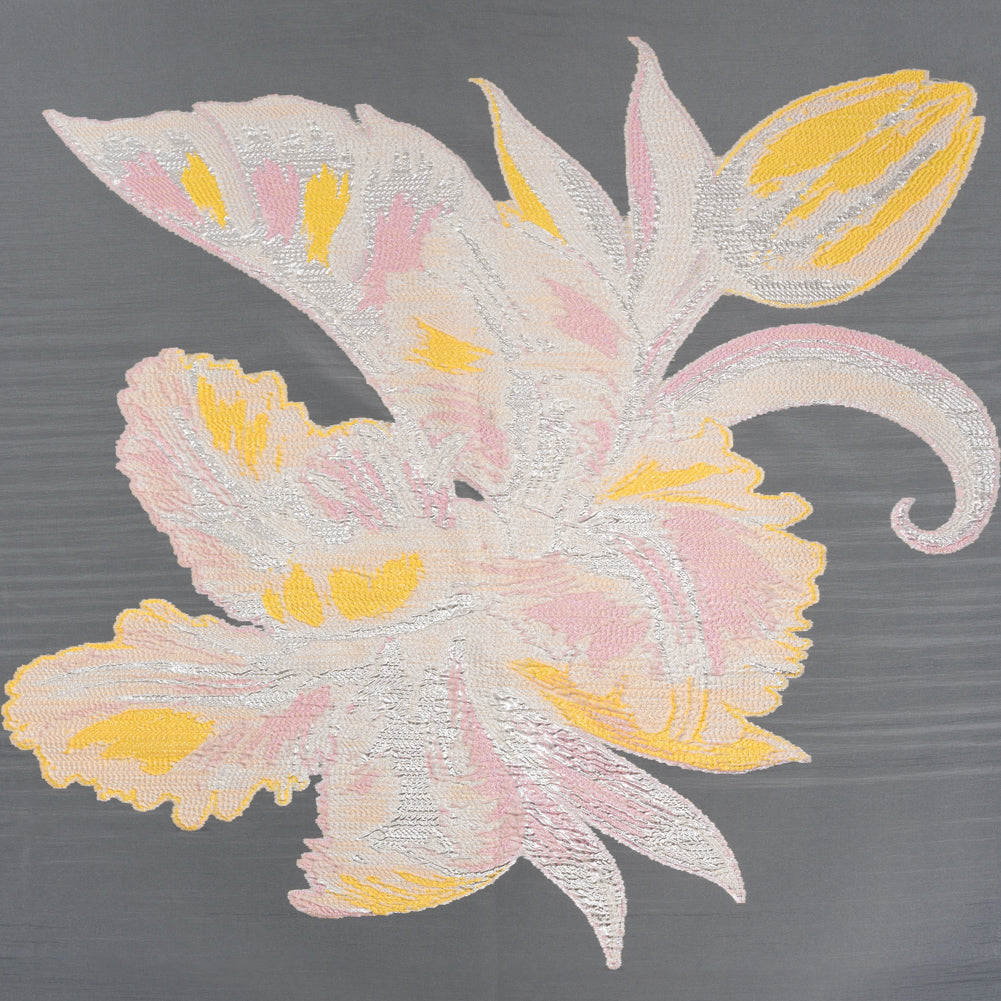 Metallic Luxury Burnout Brocade Panel - Pale Pink and Peach Painterly Lily - Joann Fabrics