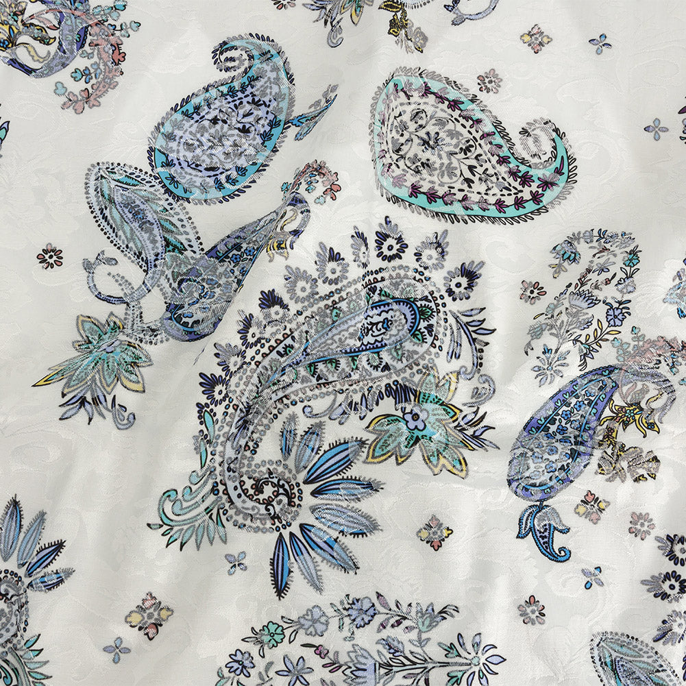 Stretch Floral Jacquard Print - Navy Paisley - Mood Exclusive Memorable Motifs - Joann Fabrics