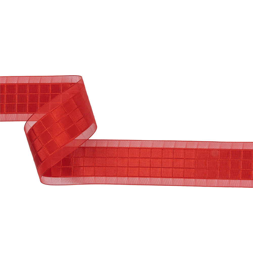 Red Squares and Sheer Borders Ribbon - 36mm - Joann Fabrics