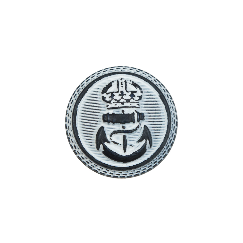 Italian White and Navy Anchor Shank Back Button - 32L/20mm - Joann Fabrics