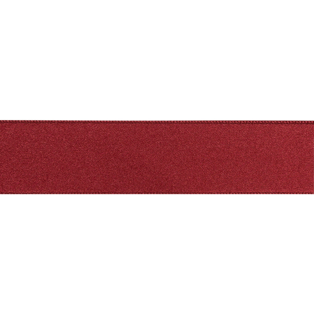 Burgundy Double Face French Satin Ribbon - 1