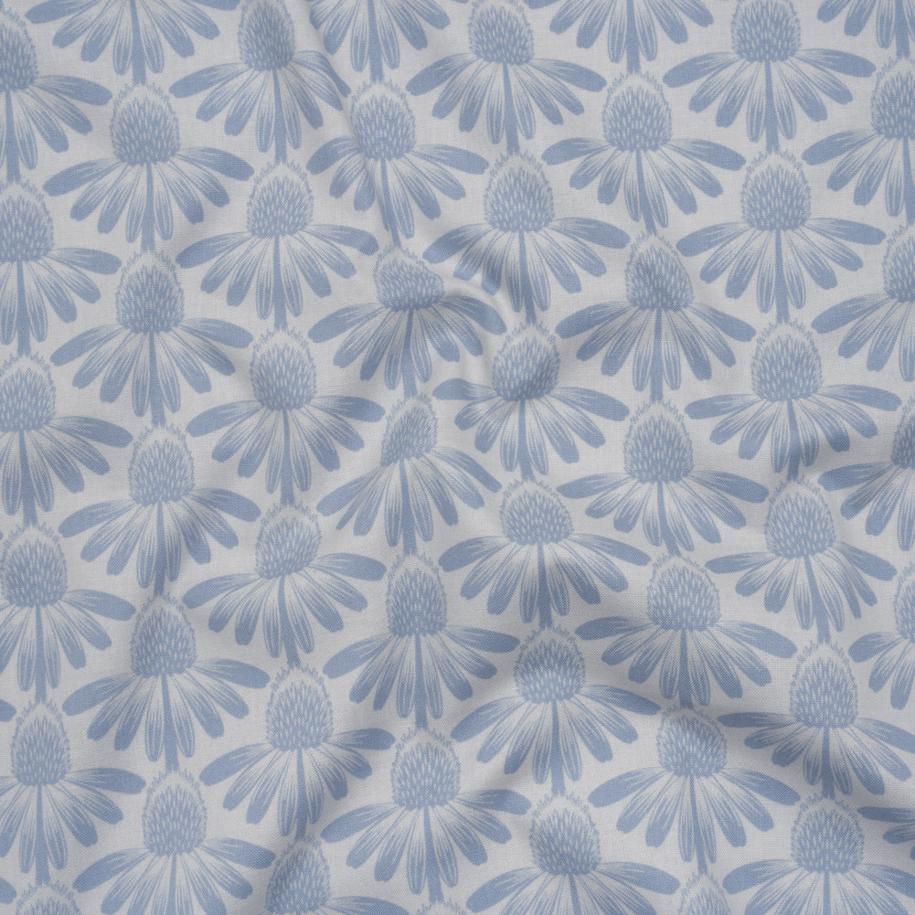 Printed Quilting Cotton by Anna Maria Textiles for Northcott - Sky Coneflower Floral - Indelible Collection - Joann Fabrics