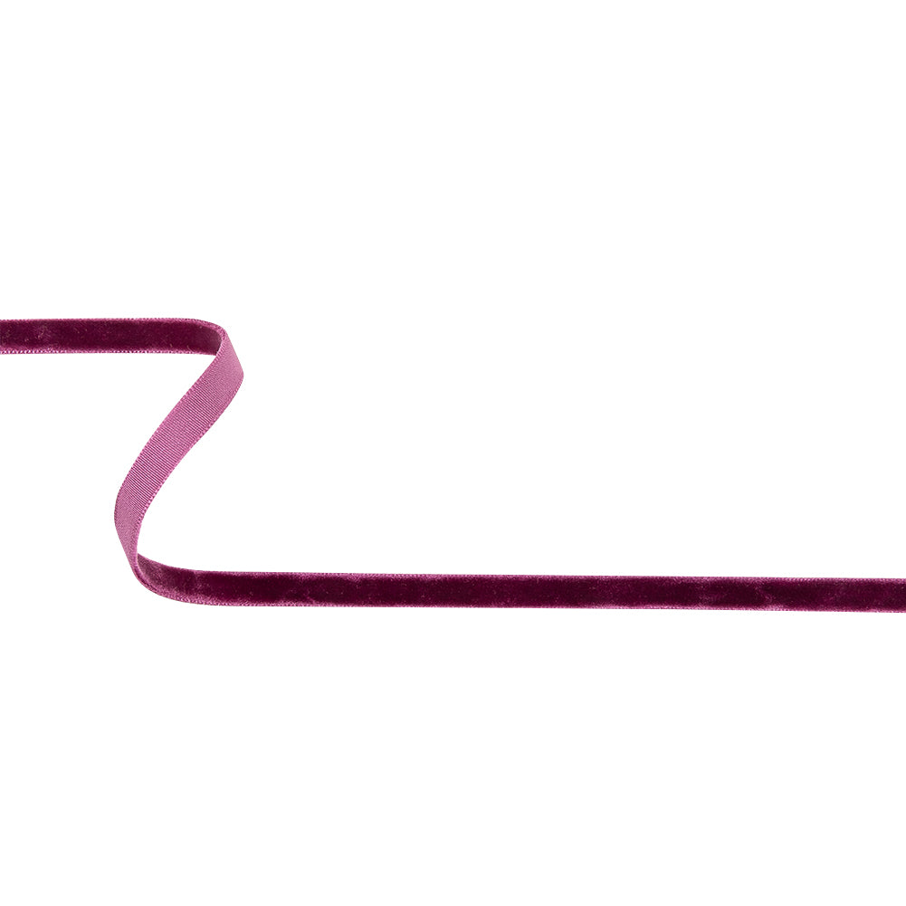 Amaranth Single Face Velvet Ribbon - 0.3125