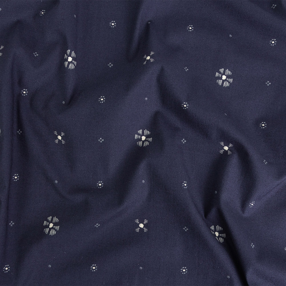 Mood Exclusive Navy Wisps of Wonder Stretch Cotton Poplin - Joann Fabrics
