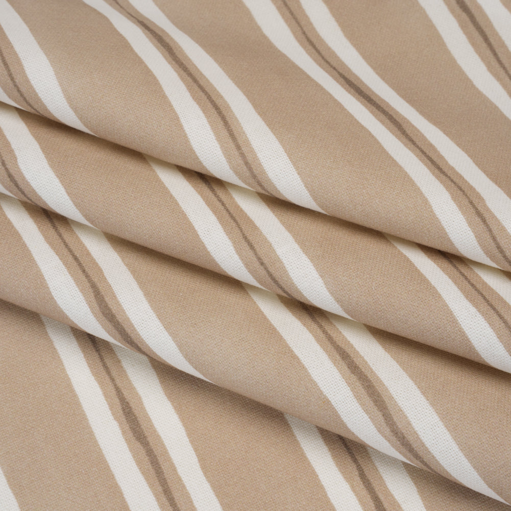 Brushed Cotton and Linen Canvas Print - Biscuit Painted Stripes - British Imported - Joann Fabrics