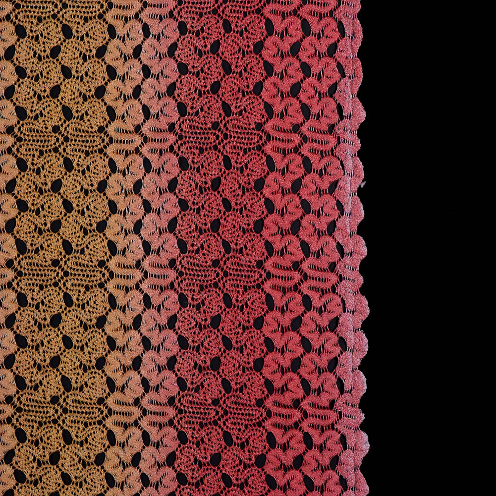 Raschel Lace - Hot Coral and Pale Marigold Ombre - Joann Fabrics