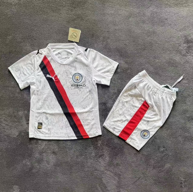 2025/2026 Manchester City KidSuper Joint Edition White Football Shirt 1:1 Thai Quality Kids Size