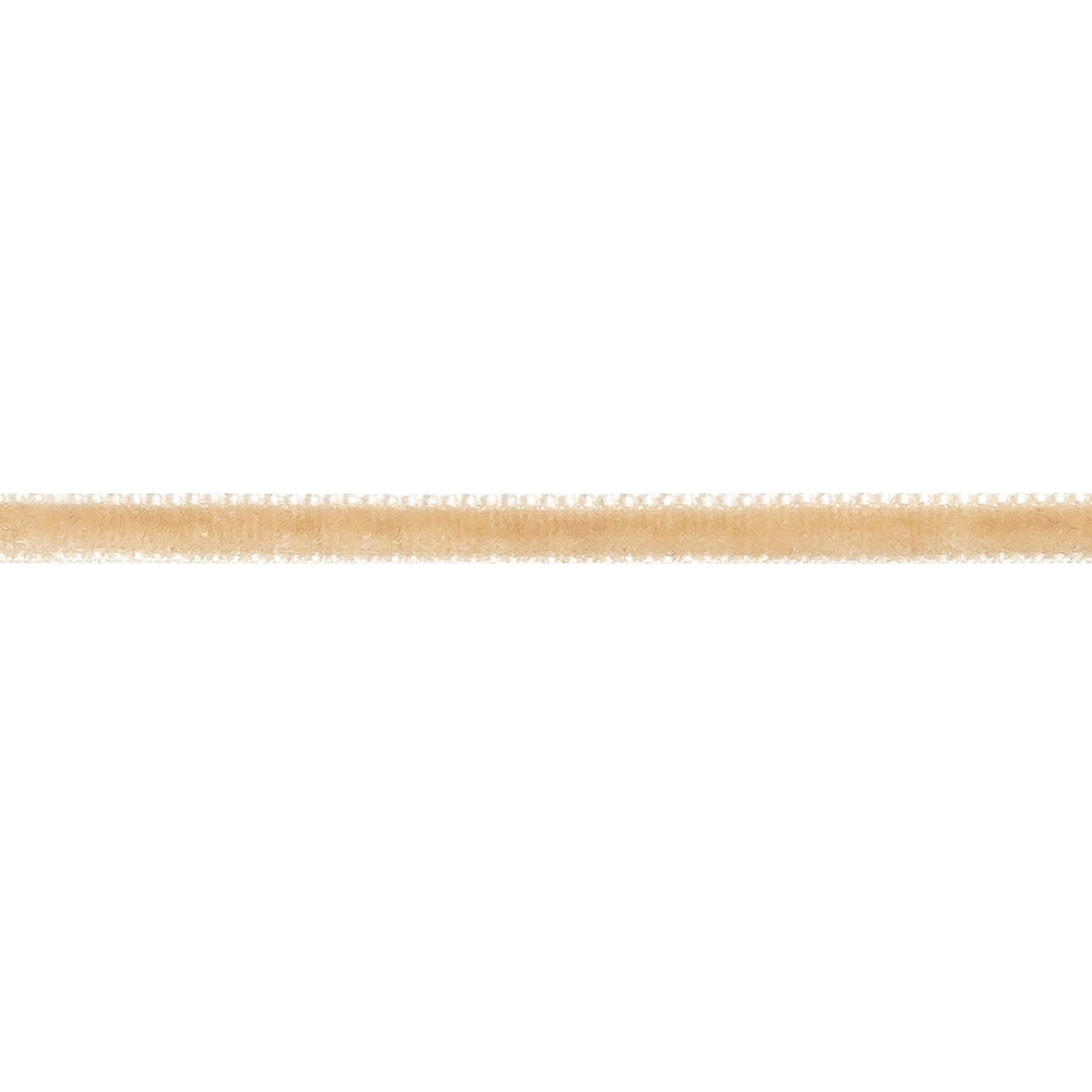 Roasted Almond Single Face Velvet Ribbon - 0.125