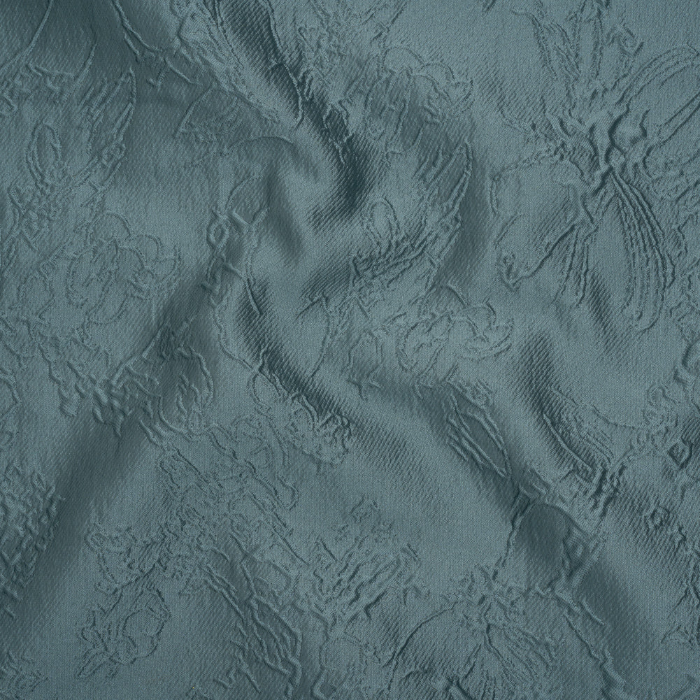 Polyester Brocade - Monochrome Dusty Blue Floral Drawings - Joann Fabrics