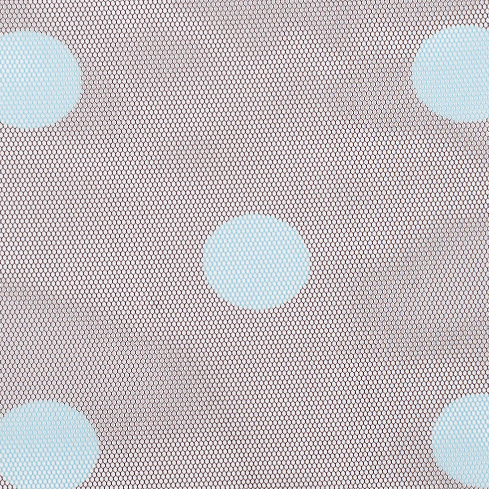 Black Coffee/Aqua Polka Dot Poly Mesh - Joann Fabrics