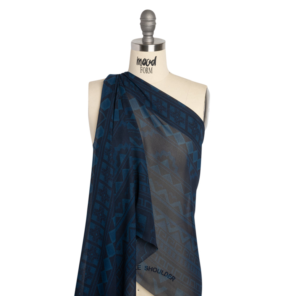 Mood Exclusive Navy Awaiting Eruption Viscose Chiffon Panel - Joann Fabrics