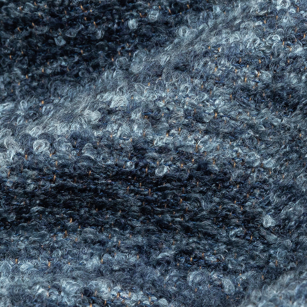 Navy Striated Upholstery Boucle with Tan Woven Backing - Joann Fabrics