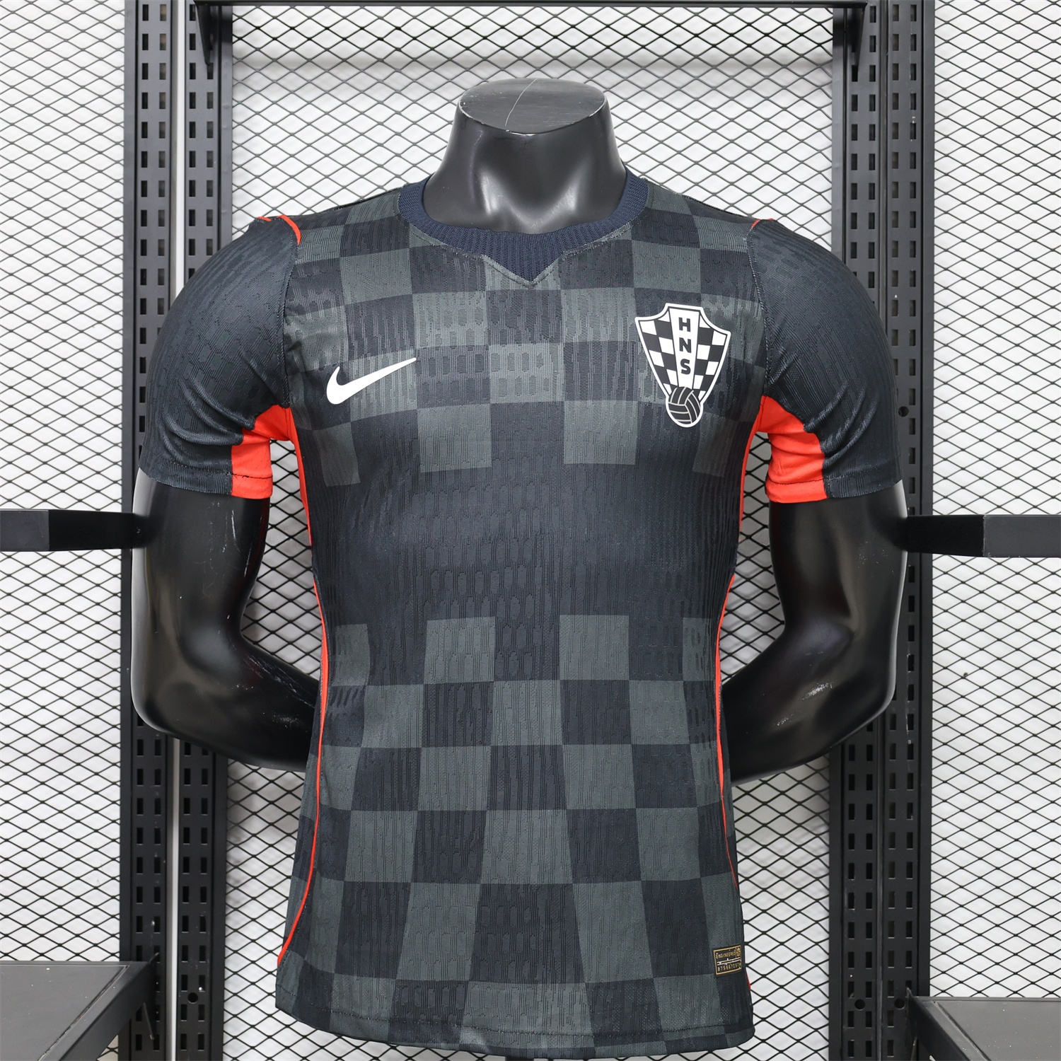Croatia 2026 Dark Gray Checkered Pattern Checkerboard Special Edition Jersey - Player Version - UnitedFutballJersey
