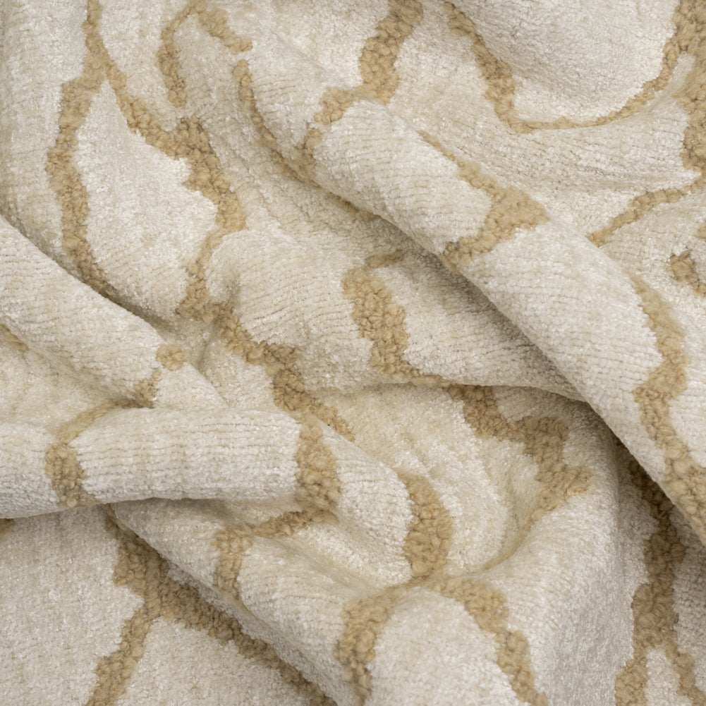 Sandstone Abstract Lines Chenille and Boucle Upholstery Jacquard - Joann Fabrics