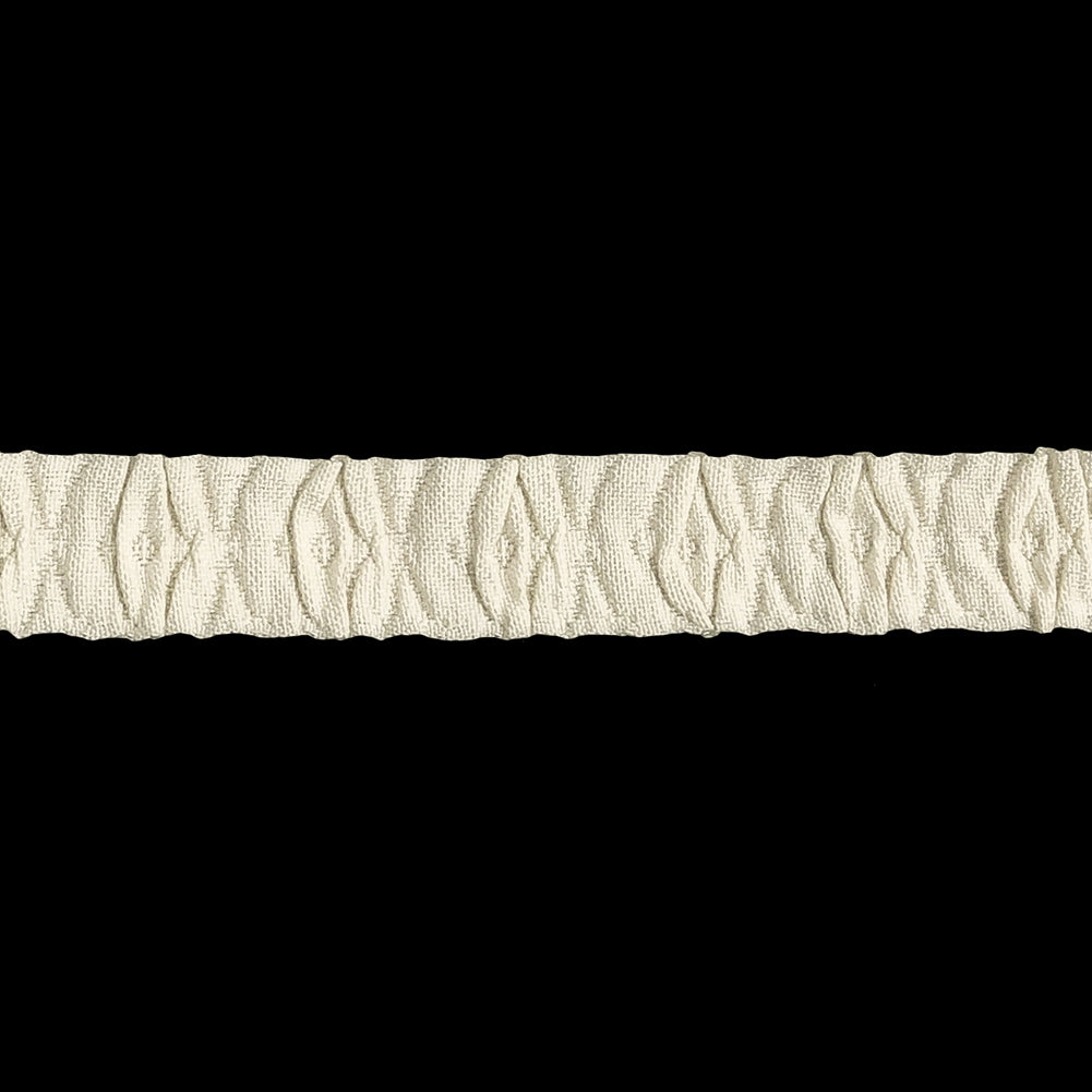 White Diamonds Ruched Ribbon Trim - 0.5625