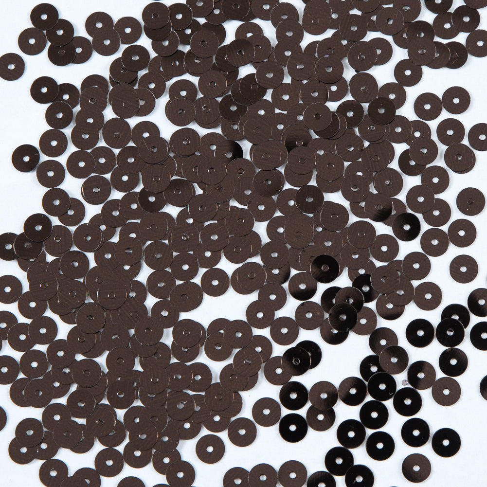 Bag of Brown Color Loose Sequins with Silver Back - 6mm - Joann Fabrics