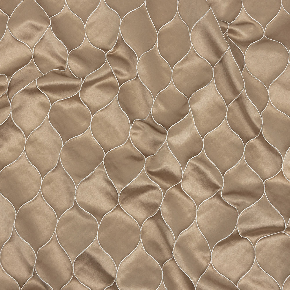 Satin-Faced Drapery Jacquard - Champagne Ogees - British Imported - Joann Fabrics