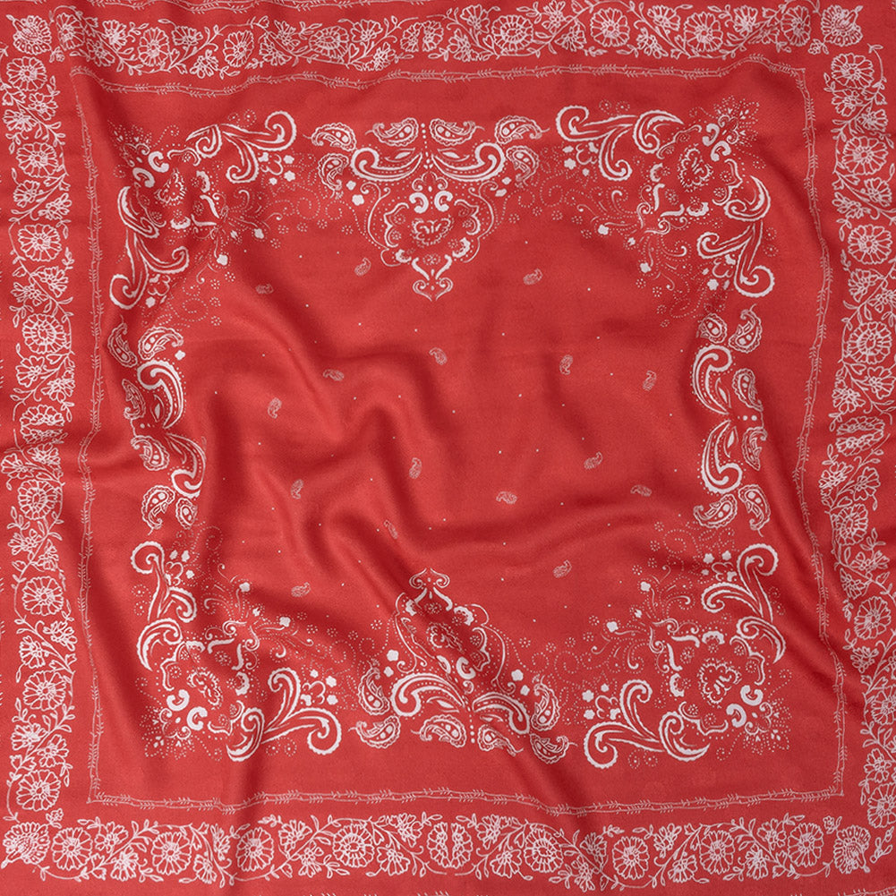 Polka Dotted Viscose Jacquard Panel - Hot Coral Floral Bandana - Mood Exclusive Dauntless Disguise - Joann Fabrics