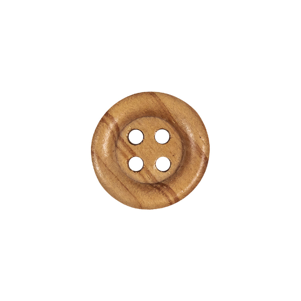 Natural Rolled Rim 4-Hole Wood Button - 24L/15mm - Joann Fabrics