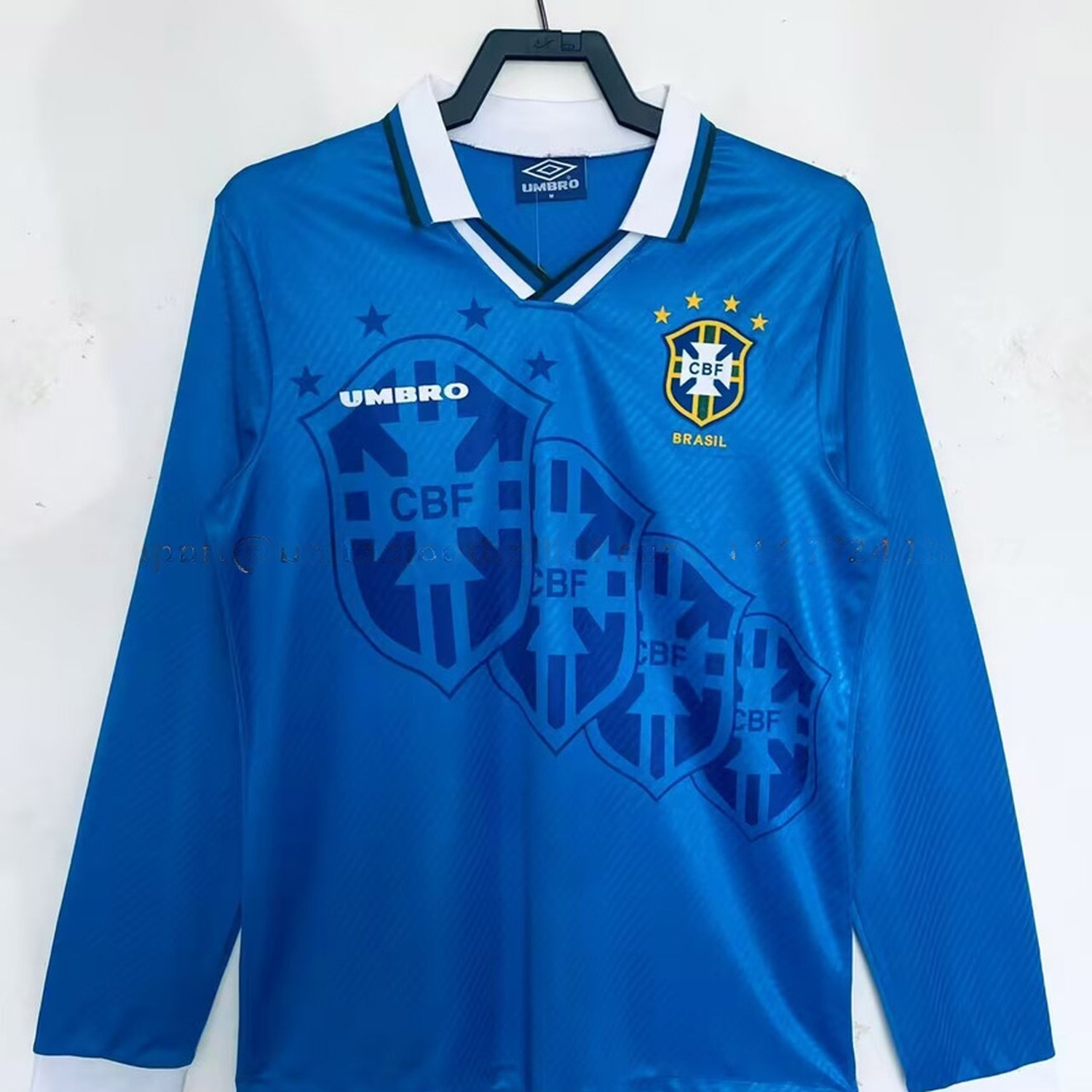 Retro Brazil 1996 Away Long Sleeves Jersey - UnitedFutballJersey