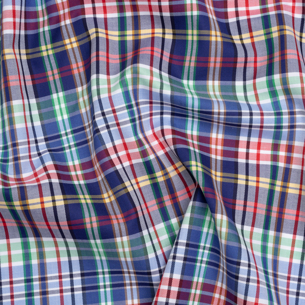 Cotton Twill Shirting - Blue, Green and Red Plaid - Deadstock - Joann Fabrics
