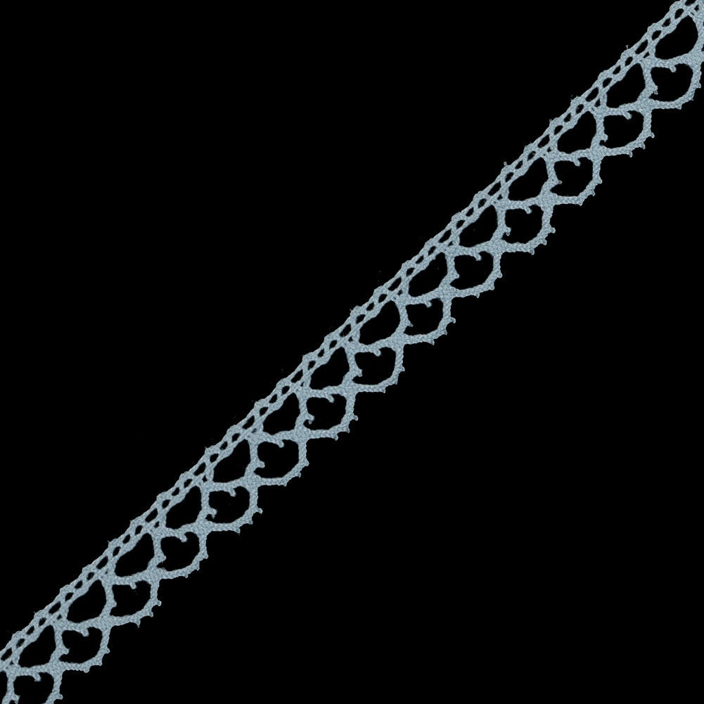 Light Blue European Cotton Crochet Trim - 0.375